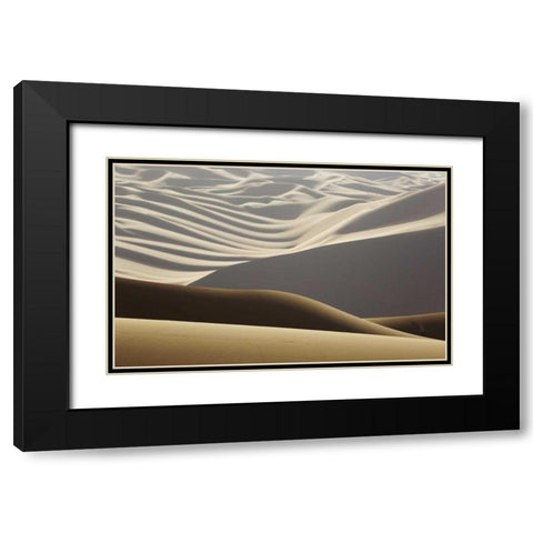 China, Badain Jaran Abstract of desert shapes Black Modern Wood Framed Art Print with Double Matting by Anon, Ellen