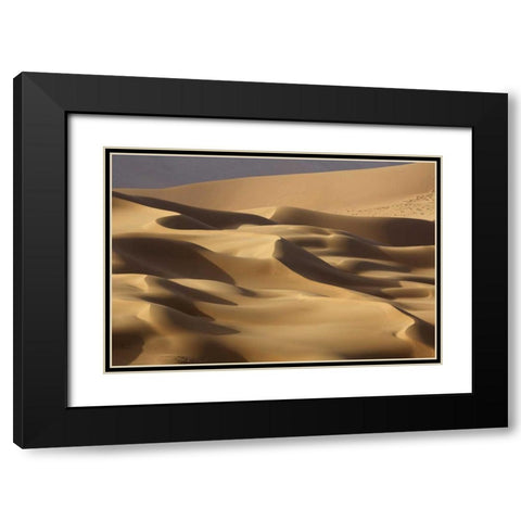 China, Badain Jaran Abstract of desert shapes Black Modern Wood Framed Art Print with Double Matting by Anon, Ellen