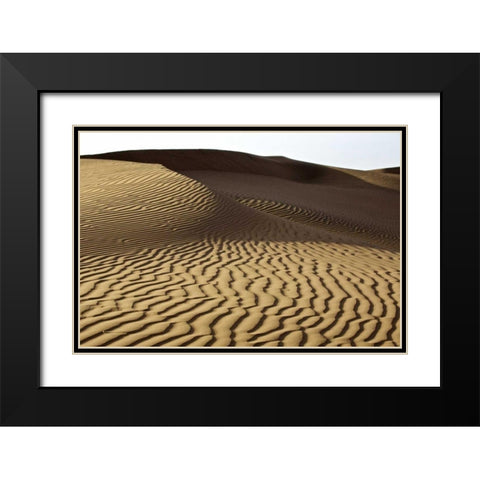 China, Badain Jaran Desert Wind-blown patterns Black Modern Wood Framed Art Print with Double Matting by Anon, Ellen