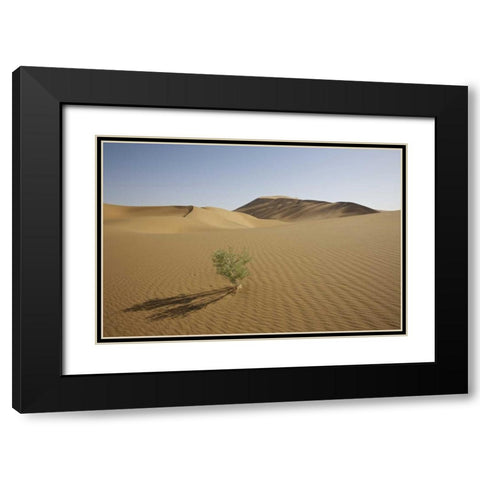 China, Gansu Province Badain Jaran Desert Black Modern Wood Framed Art Print with Double Matting by Anon, Josh