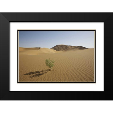 China, Gansu Province Badain Jaran Desert Black Modern Wood Framed Art Print with Double Matting by Anon, Josh