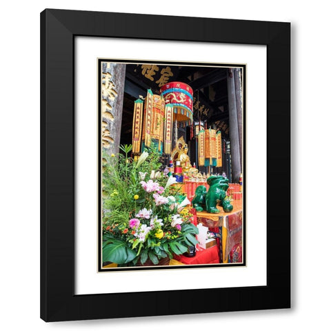 Asia-China-Sichuan Province-Cheng Du-Temple Black Modern Wood Framed Art Print with Double Matting by Looney, Hollice