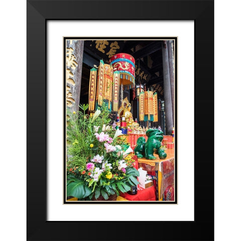 Asia-China-Sichuan Province-Cheng Du-Temple Black Modern Wood Framed Art Print with Double Matting by Looney, Hollice