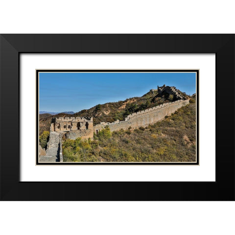Asia-China-Jinshanling-The Great Wall Black Modern Wood Framed Art Print with Double Matting by Looney, Hollice