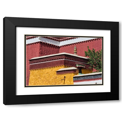 Palcho Monastery-Gyantse-Gyantse County-Tibet-China Black Modern Wood Framed Art Print with Double Matting by Su, Keren