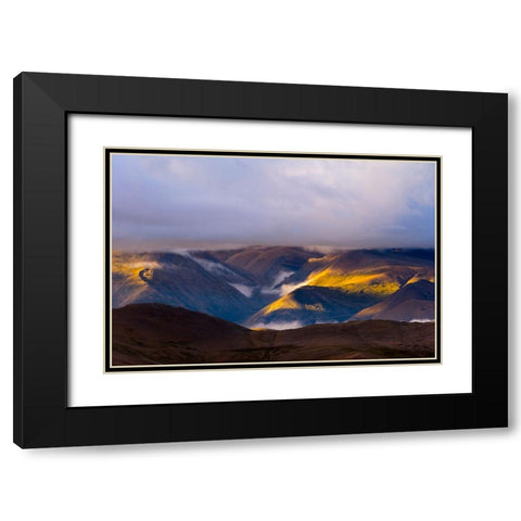 Landscape of the Himalayas at dawn-Mt-Everest National Reserve-Shigatse Prefecture-Tibet-China Black Modern Wood Framed Art Print with Double Matting by Su, Keren