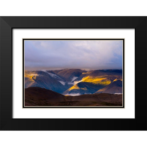 Landscape of the Himalayas at dawn-Mt-Everest National Reserve-Shigatse Prefecture-Tibet-China Black Modern Wood Framed Art Print with Double Matting by Su, Keren