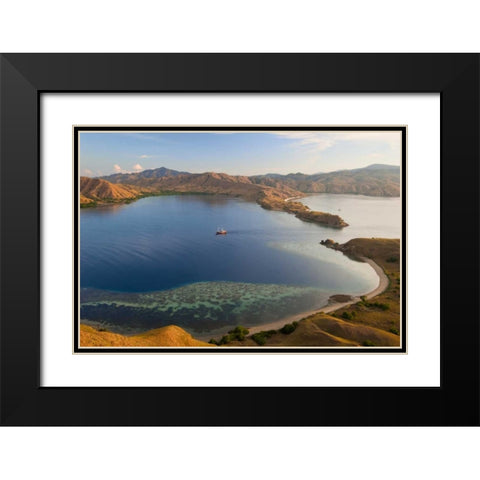 Schooner in harbor, Komodo NP, Indonesia Black Modern Wood Framed Art Print with Double Matting by Shimlock, Jones
