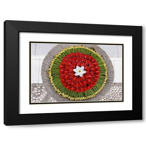 Balinese floral offering, Bali, Indonesia Black Modern Wood Framed Art Print with Double Matting by Shimlock, Jones