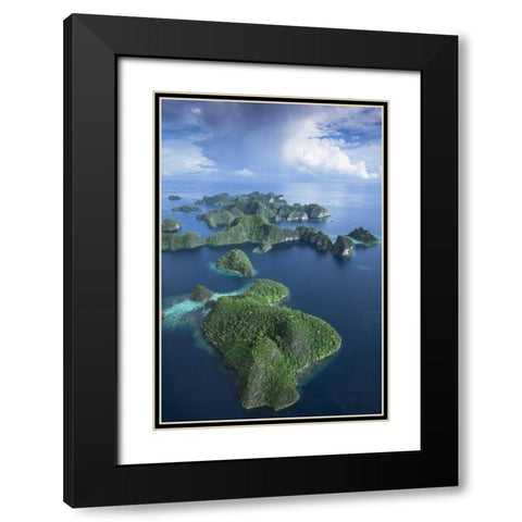 Indonesia, West Papua Aerial of Raja Ampat Black Modern Wood Framed Art Print with Double Matting by Shimlock, Jones