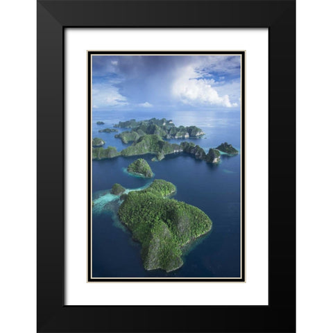 Indonesia, West Papua Aerial of Raja Ampat Black Modern Wood Framed Art Print with Double Matting by Shimlock, Jones