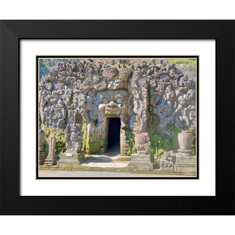 Indonesia-Bali-Ubud-Historic Balinese temples of Goa Gajah or Elephant Cave Black Modern Wood Framed Art Print with Double Matting by Eggers, Terry