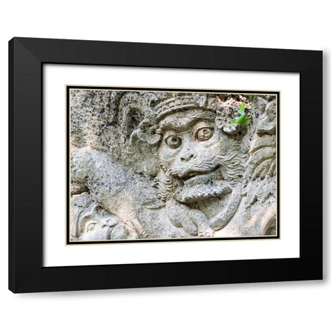 Indonesia-Bali-Ubud-Statue in Pura Tirta Empul temple Black Modern Wood Framed Art Print with Double Matting by Eggers, Terry