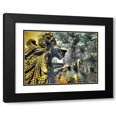 Indonesia-Bali-Ubud-Pura Tirta Empul Temple-bath in Tampaksiring sacred spring Black Modern Wood Framed Art Print with Double Matting by Eggers, Terry