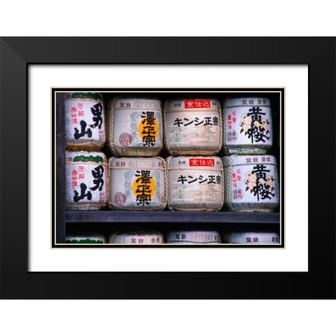 Japan, Tokyo Barrels of sake Black Modern Wood Framed Art Print with Double Matting by Ross, Nancy ,  Steve