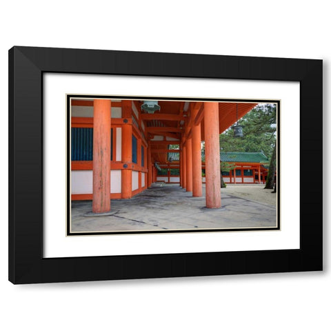 Japan, Kyoto, Heian Jingu Shrine, Shinto shrine Black Modern Wood Framed Art Print with Double Matting by Flaherty, Dennis