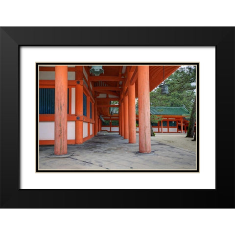 Japan, Kyoto, Heian Jingu Shrine, Shinto shrine Black Modern Wood Framed Art Print with Double Matting by Flaherty, Dennis