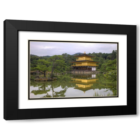 Japan, Kyoto Temple of the Golden Pavilion Black Modern Wood Framed Art Print with Double Matting by Flaherty, Dennis