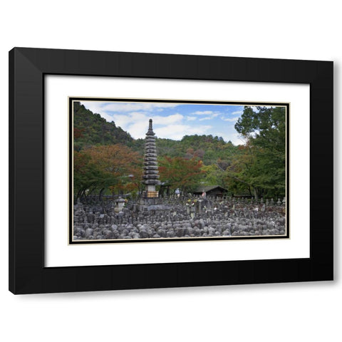 Japan, Kyoto Thousands of Buddhist statuettes Black Modern Wood Framed Art Print with Double Matting by Flaherty, Dennis