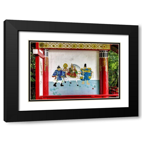 Japan, Nara Painting at a Shinto Shrine Black Modern Wood Framed Art Print with Double Matting by Flaherty, Dennis