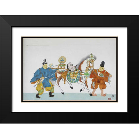 Japan, Nara, Heguri-cho Art in Byo-Do-Ji Kasuga Black Modern Wood Framed Art Print with Double Matting by Flaherty, Dennis