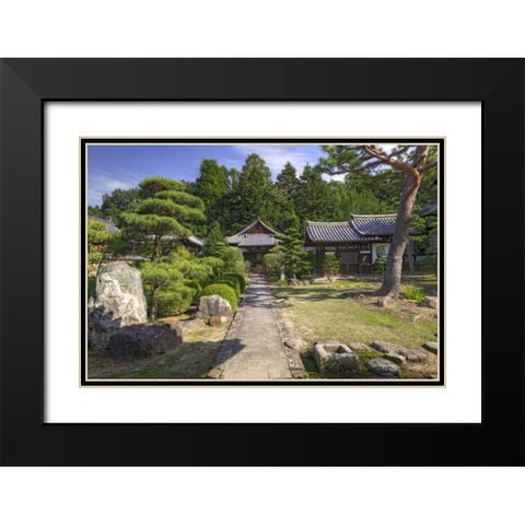 Japan, Nara Grounds of the Shingon-in Temple Black Modern Wood Framed Art Print with Double Matting by Flaherty, Dennis