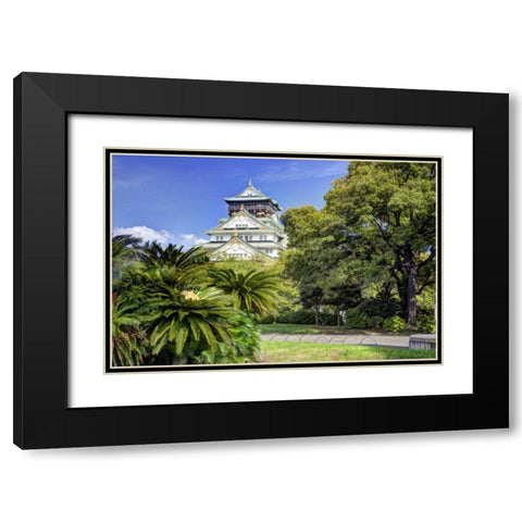 Japan, Osaka, Nara Prefecture The Osaka Castle Black Modern Wood Framed Art Print with Double Matting by Flaherty, Dennis