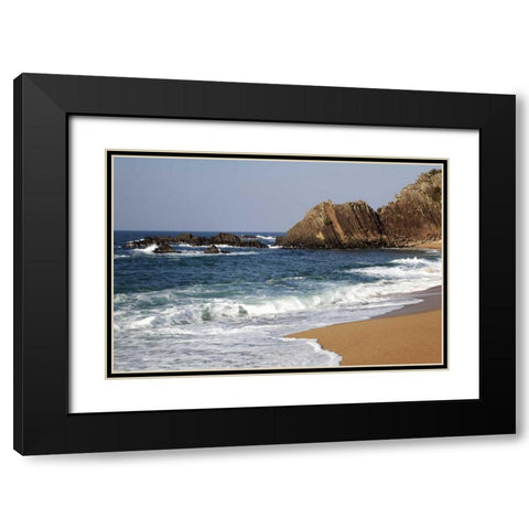 Asia, Japan Ocean beach in Kyoto Prefecture Black Modern Wood Framed Art Print with Double Matting by Flaherty, Dennis