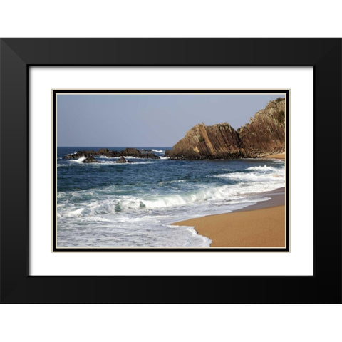 Asia, Japan Ocean beach in Kyoto Prefecture Black Modern Wood Framed Art Print with Double Matting by Flaherty, Dennis
