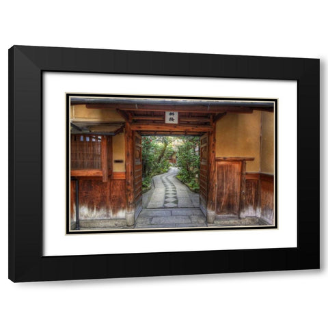 Asia, Japan, Kyoto Entrance to a home Black Modern Wood Framed Art Print with Double Matting by Flaherty, Dennis