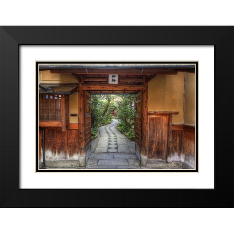 Asia, Japan, Kyoto Entrance to a home Black Modern Wood Framed Art Print with Double Matting by Flaherty, Dennis