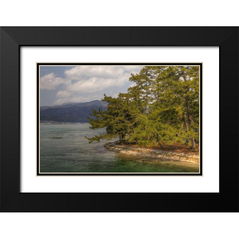 Japan Amanohashidate in Kyoto Prefecture Black Modern Wood Framed Art Print with Double Matting by Flaherty, Dennis