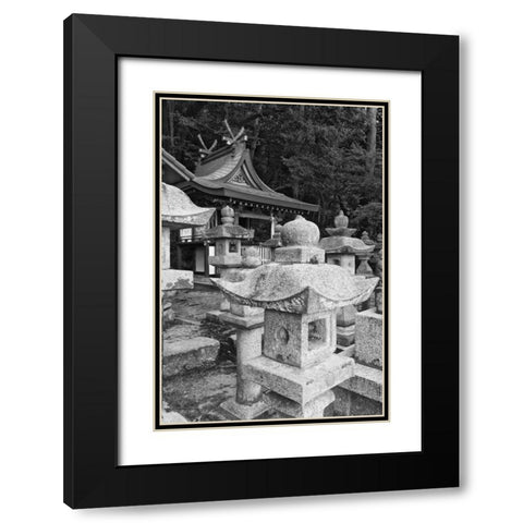 Japan, Heguri-cho Byo-Do-Ji Kasuga Shrine Black Modern Wood Framed Art Print with Double Matting by Flaherty, Dennis