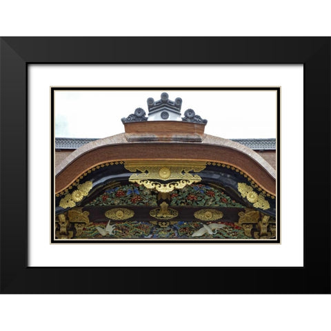 Japan, Kyoto Karamon Gate in Nijo Castle Black Modern Wood Framed Art Print with Double Matting by Flaherty, Dennis