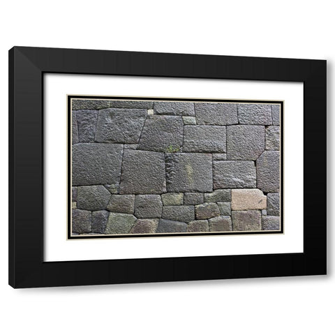 Stone wall of the Royal Palace-Tokyo-Japan Black Modern Wood Framed Art Print with Double Matting by Su, Keren