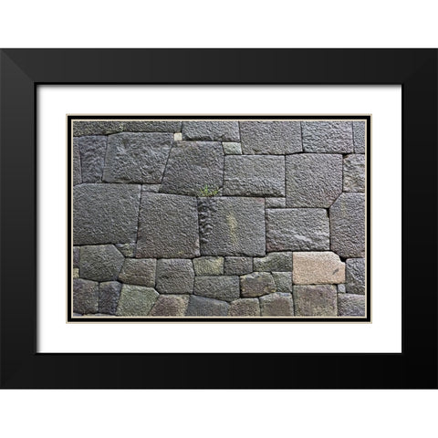 Stone wall of the Royal Palace-Tokyo-Japan Black Modern Wood Framed Art Print with Double Matting by Su, Keren
