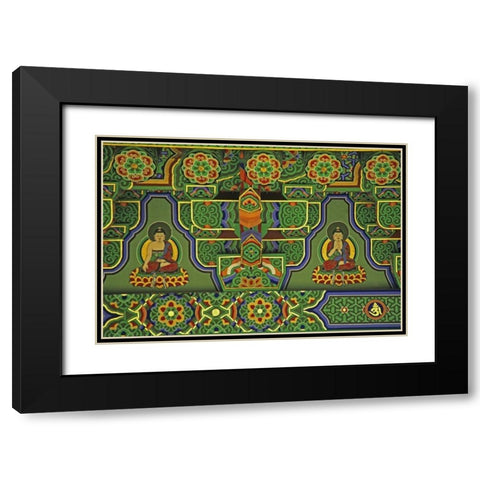 South Korea, Taegu Mural at a Buddhist Temple Black Modern Wood Framed Art Print with Double Matting by Flaherty, Dennis