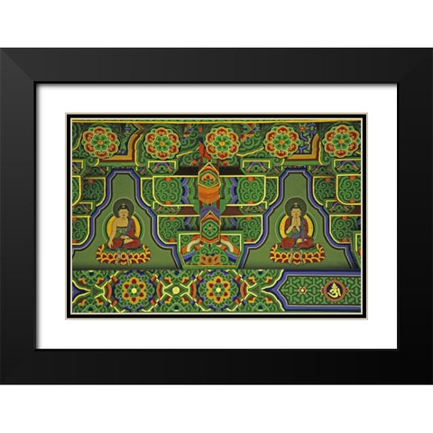 South Korea, Taegu Mural at a Buddhist Temple Black Modern Wood Framed Art Print with Double Matting by Flaherty, Dennis