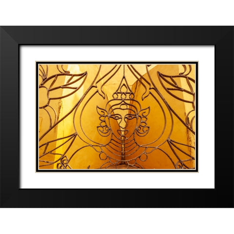 Architectural detail at Pha That Luang-Great Stupa in Lao-Vientiane-Capital of Laos-Southeast Asia Black Modern Wood Framed Art Print with Double Matting by Haseltine, Tom