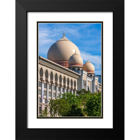 Kuala Lumpur- West Malaysia. Dome of the Palace Of Justice Black Modern Wood Framed Art Print with Double Matting by Haseltine, Tom