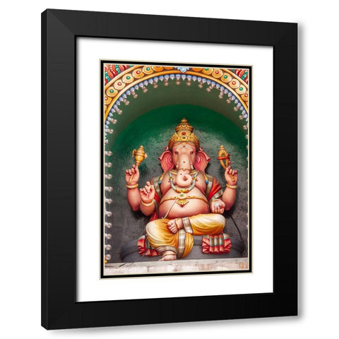 Kuala Lumpur- West Malaysia. Batu caves. Painted Hindu deity Ganesha. Black Modern Wood Framed Art Print with Double Matting by Haseltine, Tom