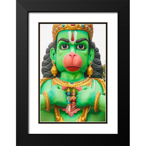 Kuala Lumpur- West Malaysia. Batu caves. Statue of the god Hanuman. Black Modern Wood Framed Art Print with Double Matting by Haseltine, Tom