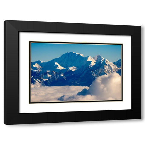 Mount Everest-8848m-in the Himalayas above the clouds-Nepal Black Modern Wood Framed Art Print with Double Matting by Su, Keren