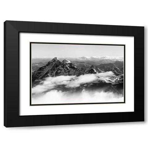 Gauri Shankar-7134m-in the Himalayas above the clouds-Nepal Black Modern Wood Framed Art Print with Double Matting by Su, Keren