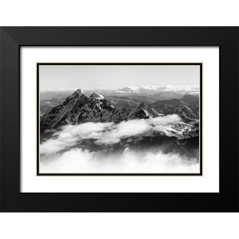 Gauri Shankar-7134m-in the Himalayas above the clouds-Nepal Black Modern Wood Framed Art Print with Double Matting by Su, Keren