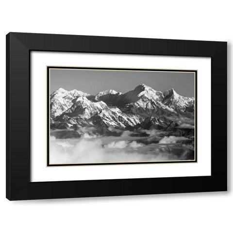 Mount Everest-8848m-in the Himalayas above the clouds-Nepal Black Modern Wood Framed Art Print with Double Matting by Su, Keren