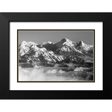 Mount Everest-8848m-in the Himalayas above the clouds-Nepal Black Modern Wood Framed Art Print with Double Matting by Su, Keren