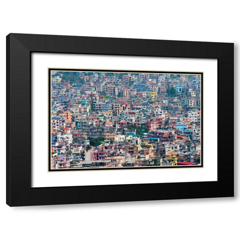 Cityscape of Kathmandu-Nepal Black Modern Wood Framed Art Print with Double Matting by Su, Keren