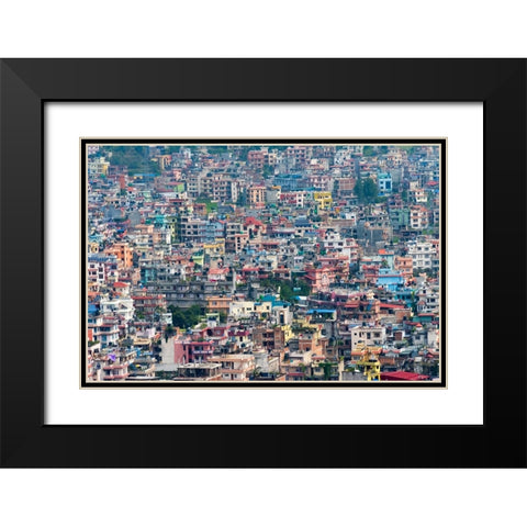 Cityscape of Kathmandu-Nepal Black Modern Wood Framed Art Print with Double Matting by Su, Keren