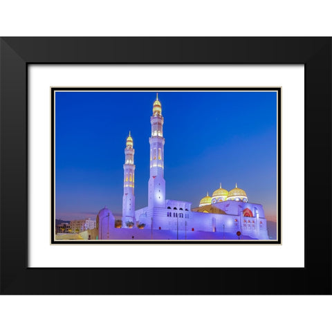 Middle East-Arabian Peninsula-Oman-Muscat-Bawshar-Muhammad Al Ameen Mosque in Bawshar Black Modern Wood Framed Art Print with Double Matting by Wilson, Emily M.
